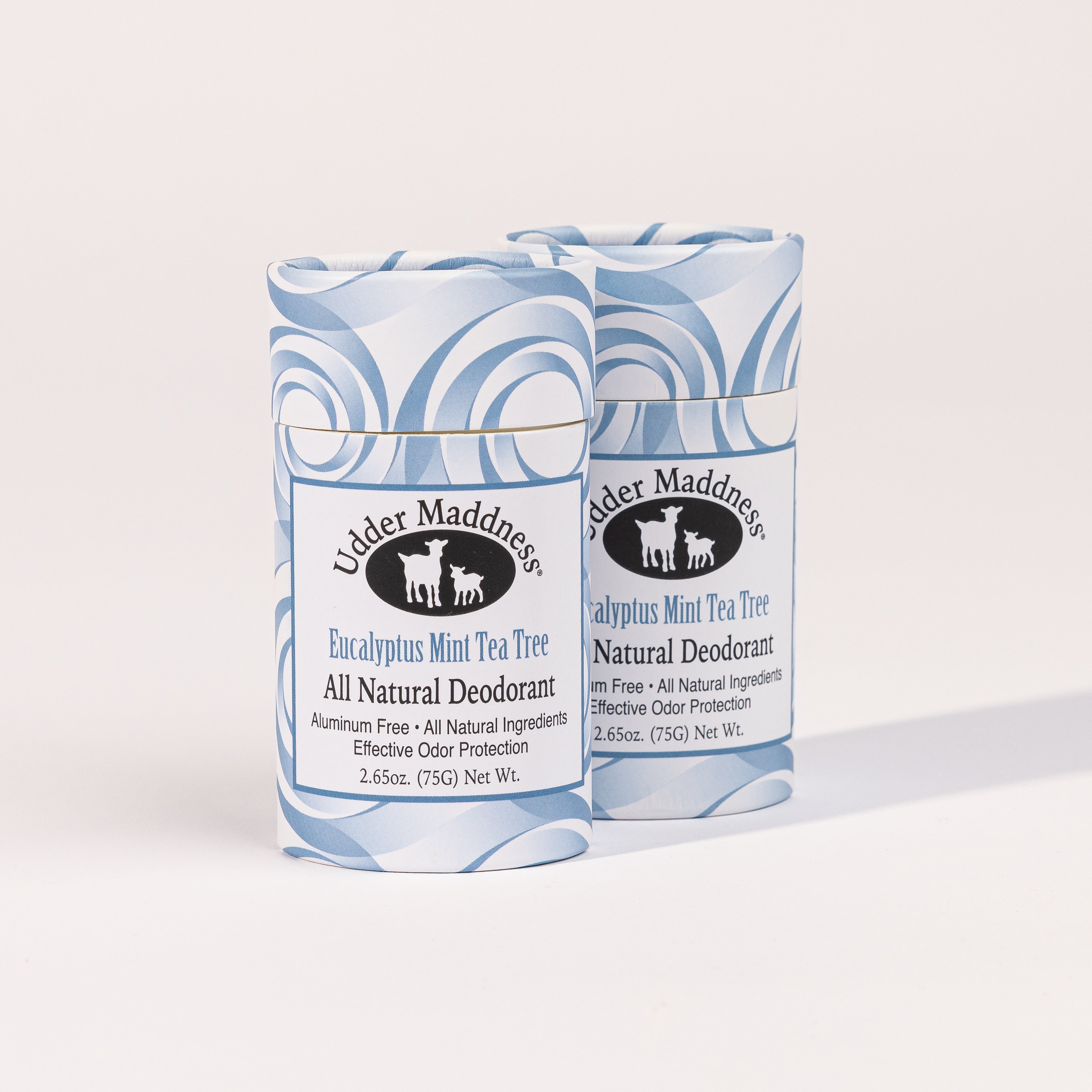 Madd House Hill Udder Maddness Eucalyptus Mint Tea Tree Natural Deodorant, aluminum free, all-natural ingredients, two pack bundle, 2.65 oz each