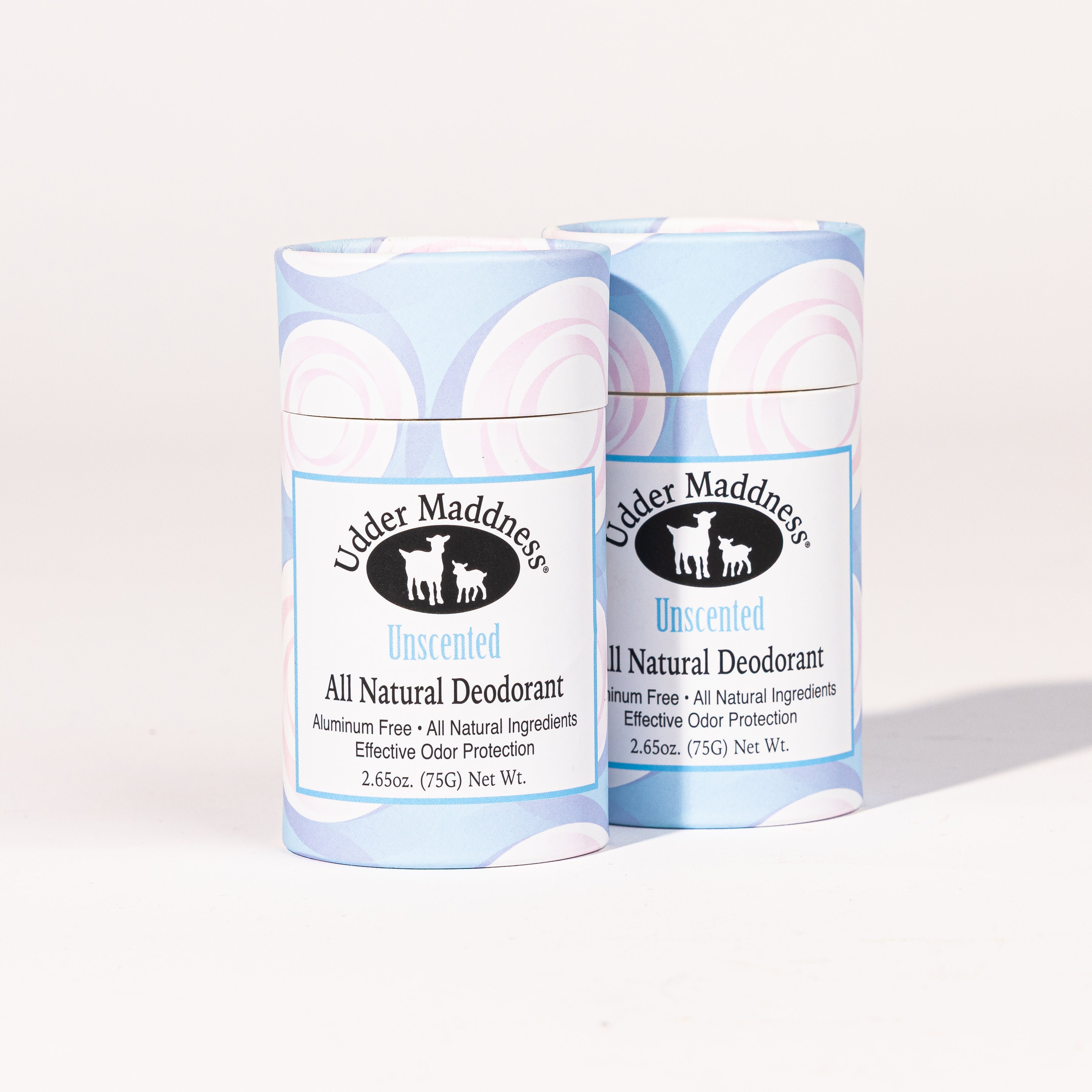 Madd House Hill Udder Maddness Unscented Natural Deodorant — aluminum free, all-natural ingredients, two pack bundle, 2.65 oz each