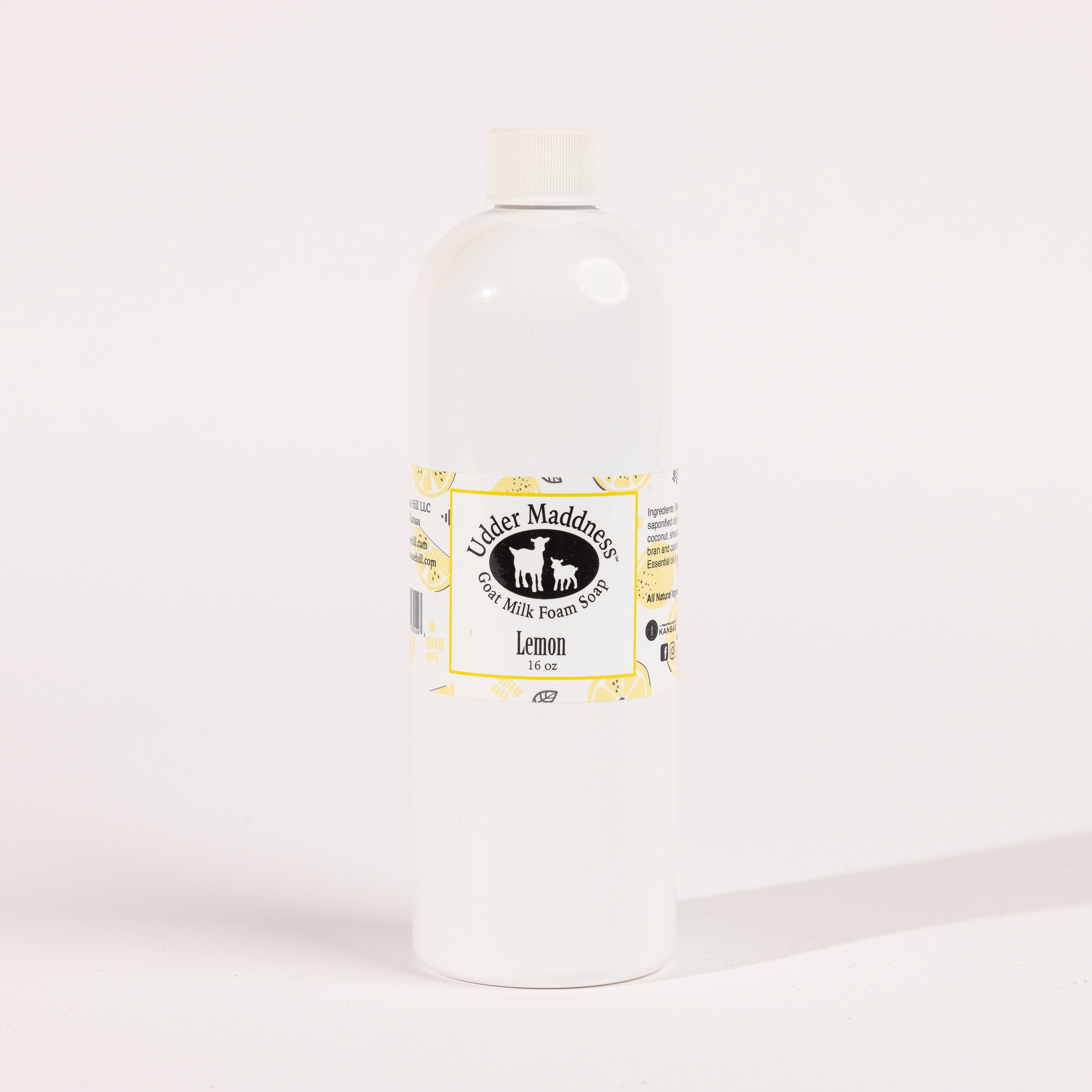 Madd House Hill Udder Maddness Lemon Goat Milk Foam Soap Refill — all-natural moisturizing foaming hand soap, 16 oz refill bottle