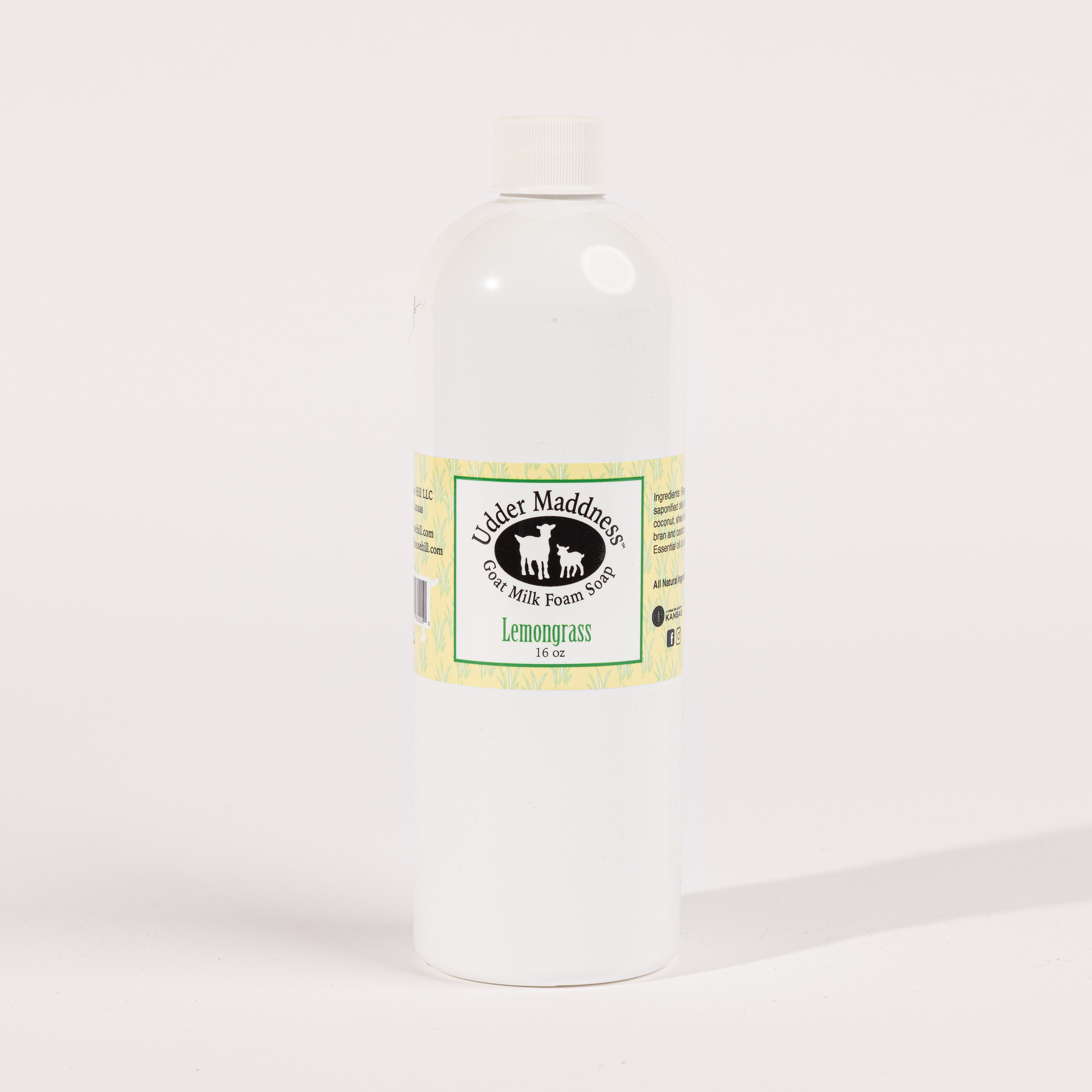 Madd House Hill Udder Maddness Lemongrass Goat Milk Foam Soap Refill — all-natural moisturizing foaming hand soap, 16 oz refill bottle
