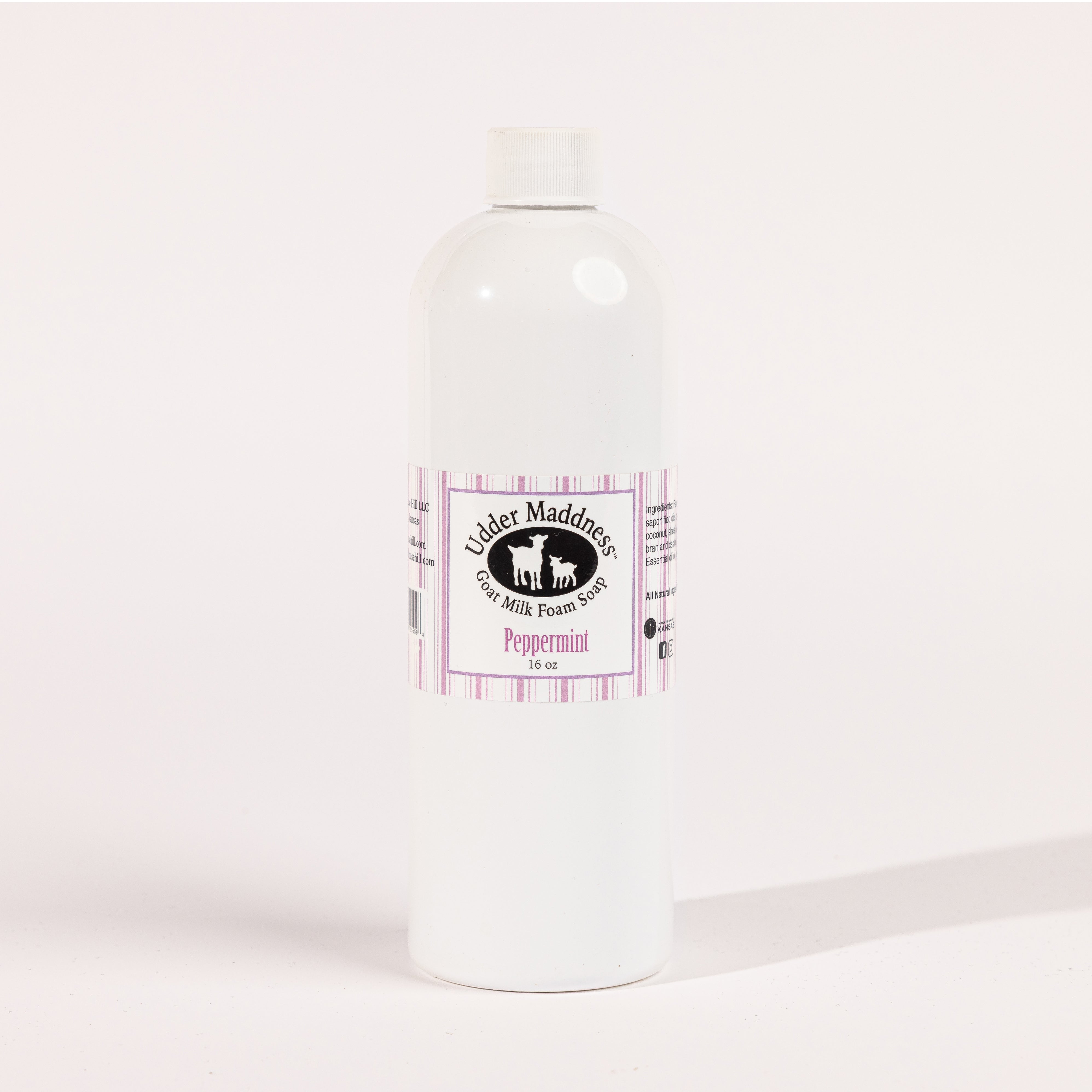 Madd House Hill Udder Maddness Peppermint Goat Milk Foam Soap Refill — all-natural moisturizing foaming hand soap, 16 oz refill bottle
