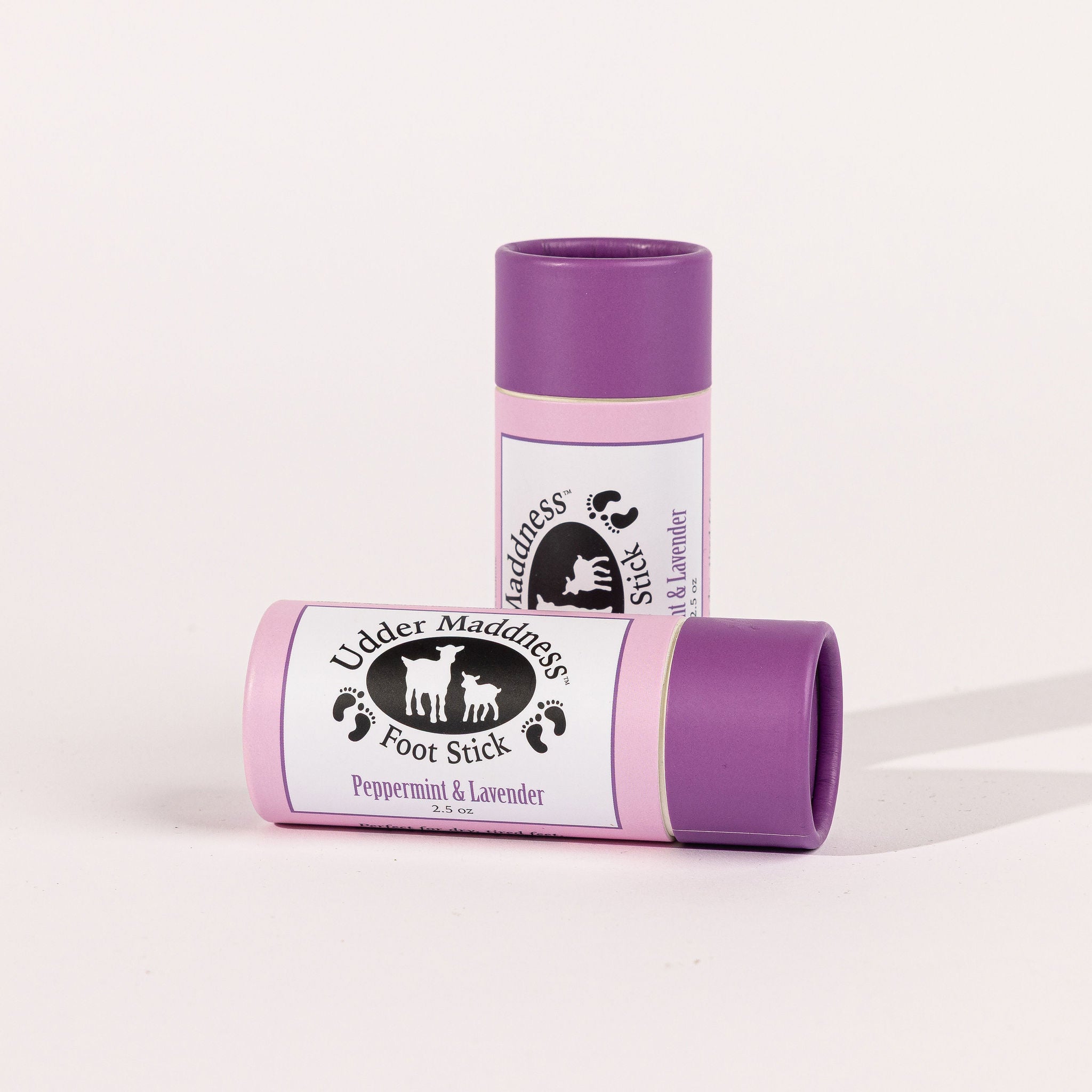 Madd House Hill Udder Maddness Peppermint & Lavender Foot Stick — all-natural foot balm for dry, cracked heels, 2.65 oz