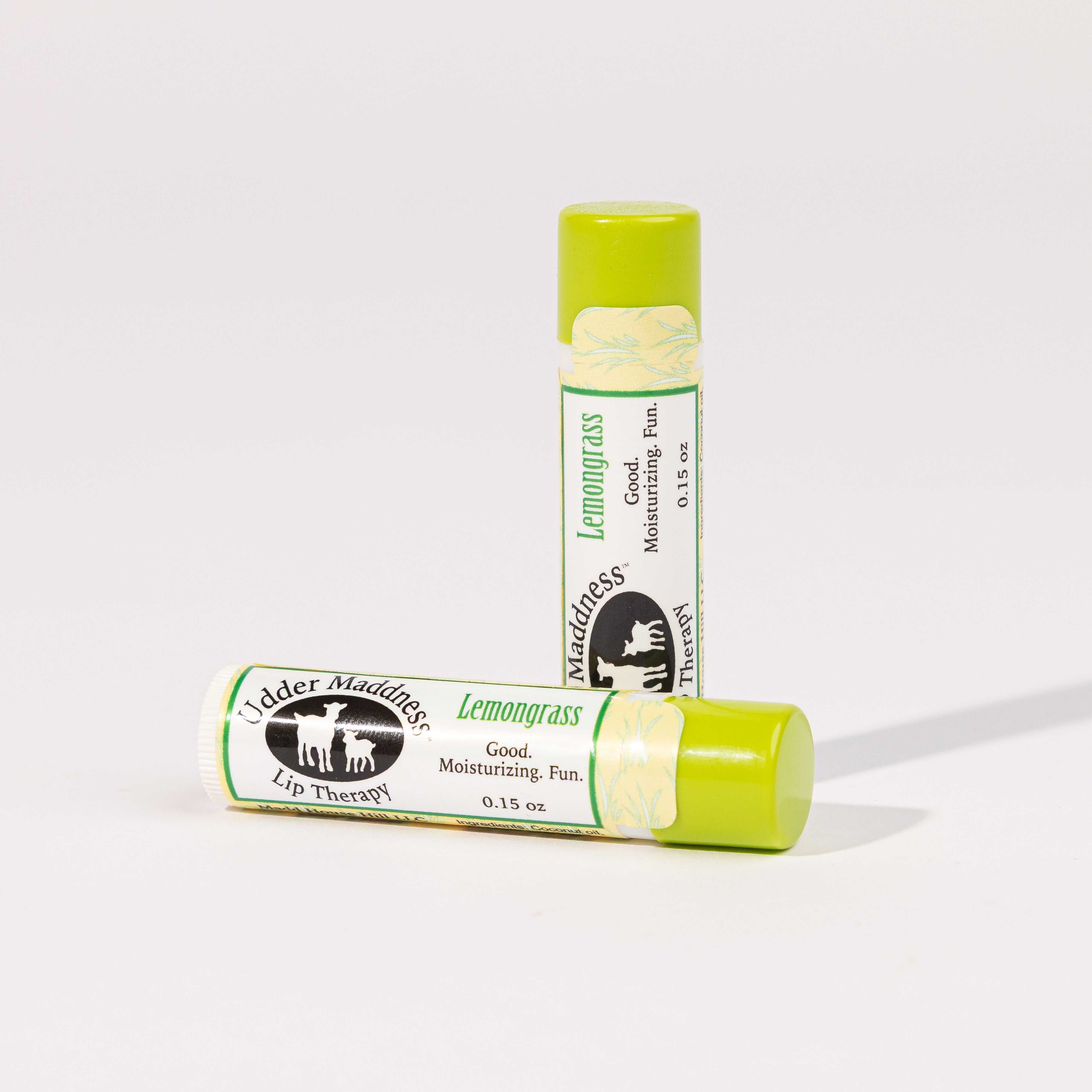 Madd House Hill Udder Maddness Lemongrass Lip Therapy  all-natural moisturizing lip balm, good clean fun, 0.15 oz