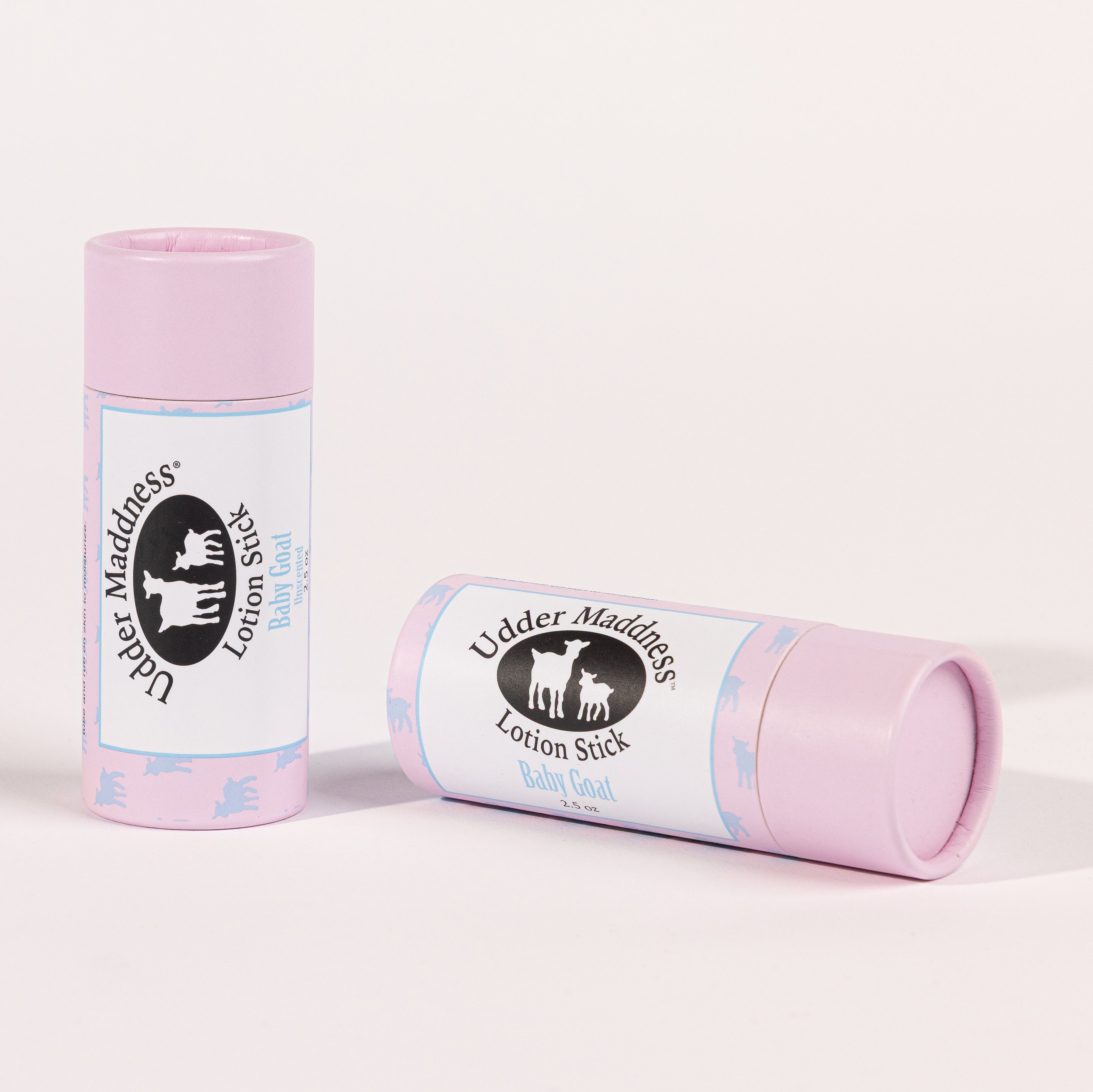 Madd House Hill Udder Maddness Baby Goat Unscented Lotion Stick — two pack, all-natural goat milk moisturizing lotion stick, 2.65 oz