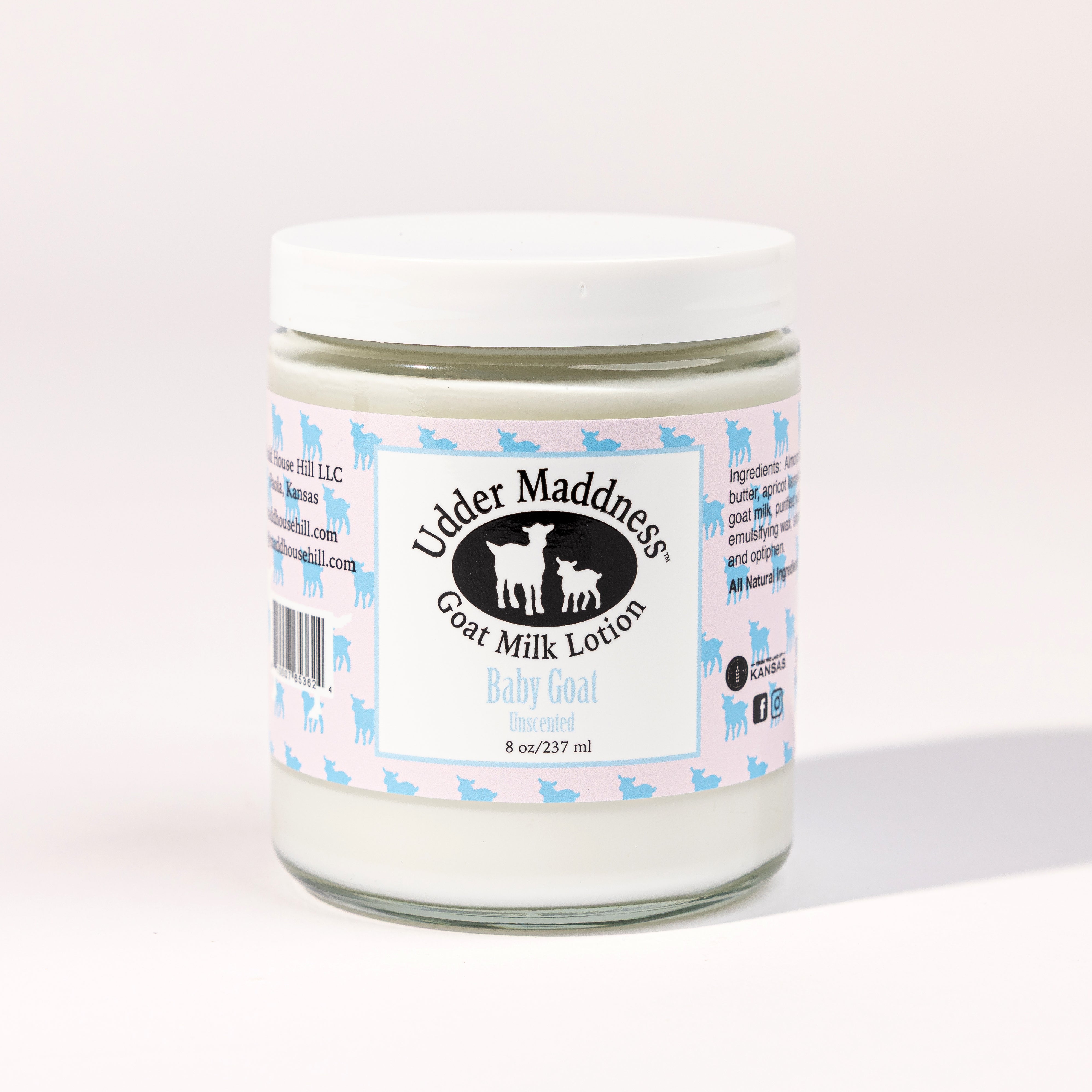 Madd House Hill Udder Maddness unscented Goat Milk Lotion 8 oz, all-natural handcrafted goat milk moisturizer