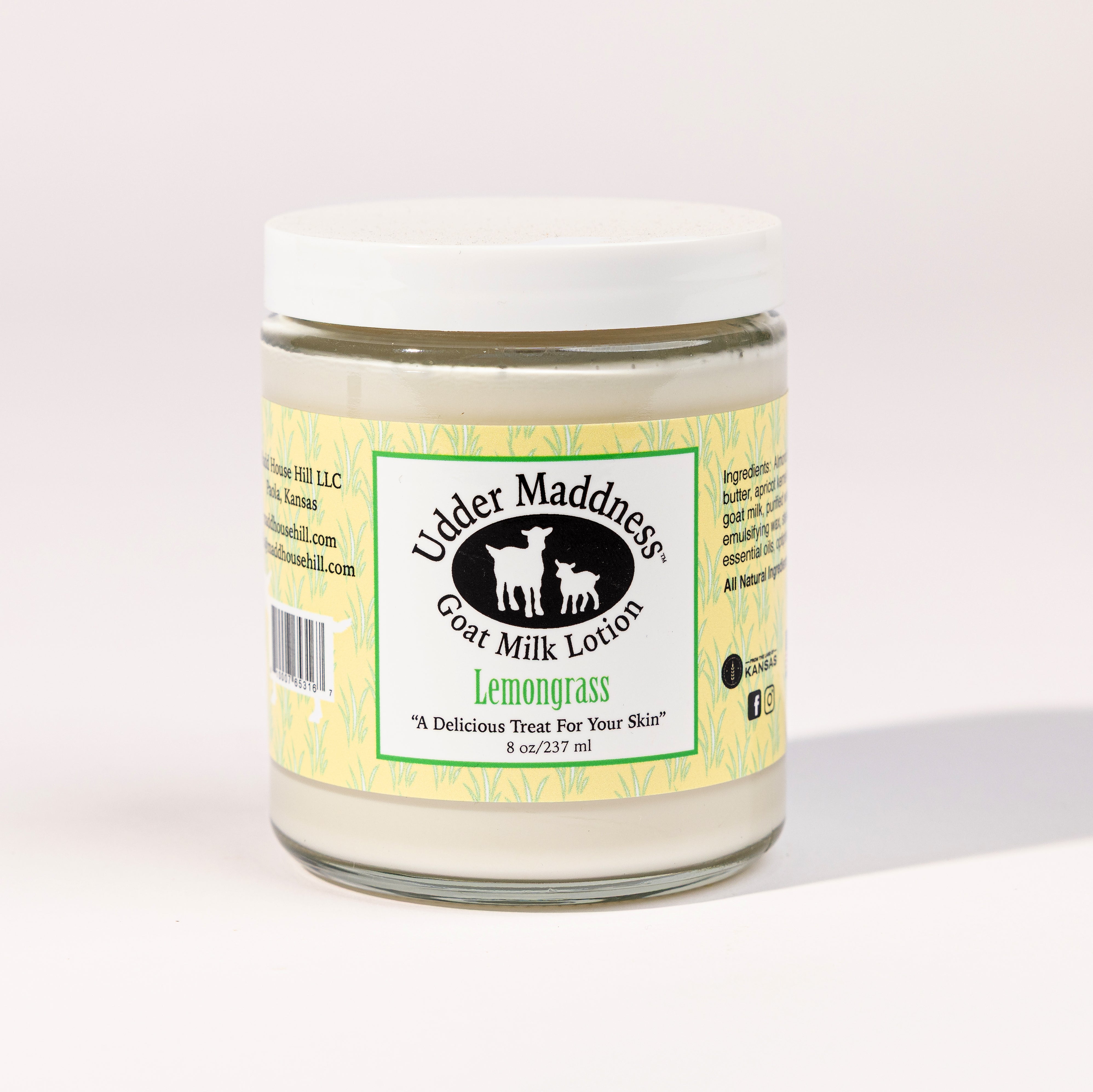 Madd House Hill Udder Maddness Lemongrass Goat Milk Lotion 8 oz, all-natural handcrafted goat milk moisturizer