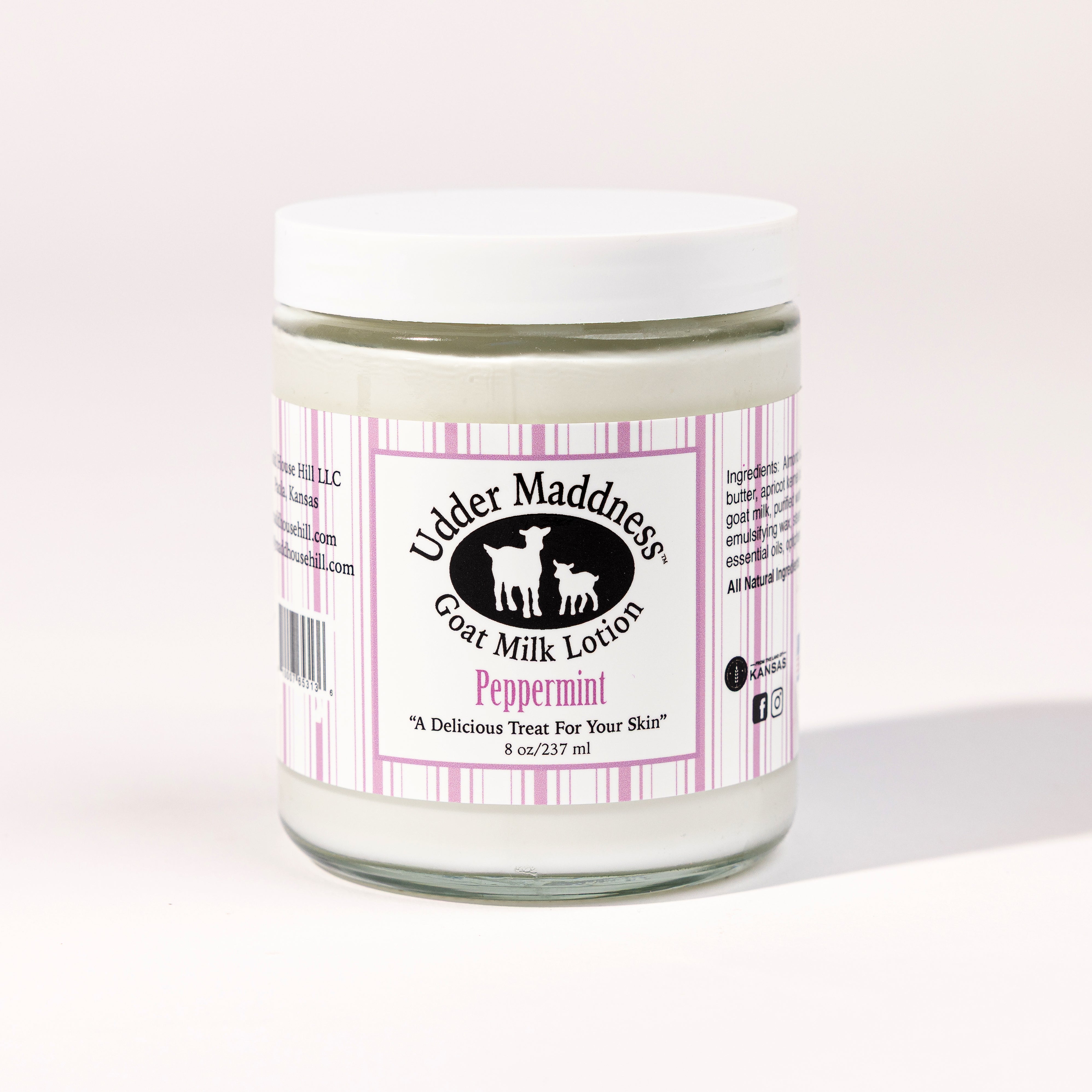Madd House Hill Udder Maddness Peppermint Goat Milk Lotion 8 oz, all-natural handcrafted goat milk moisturizer