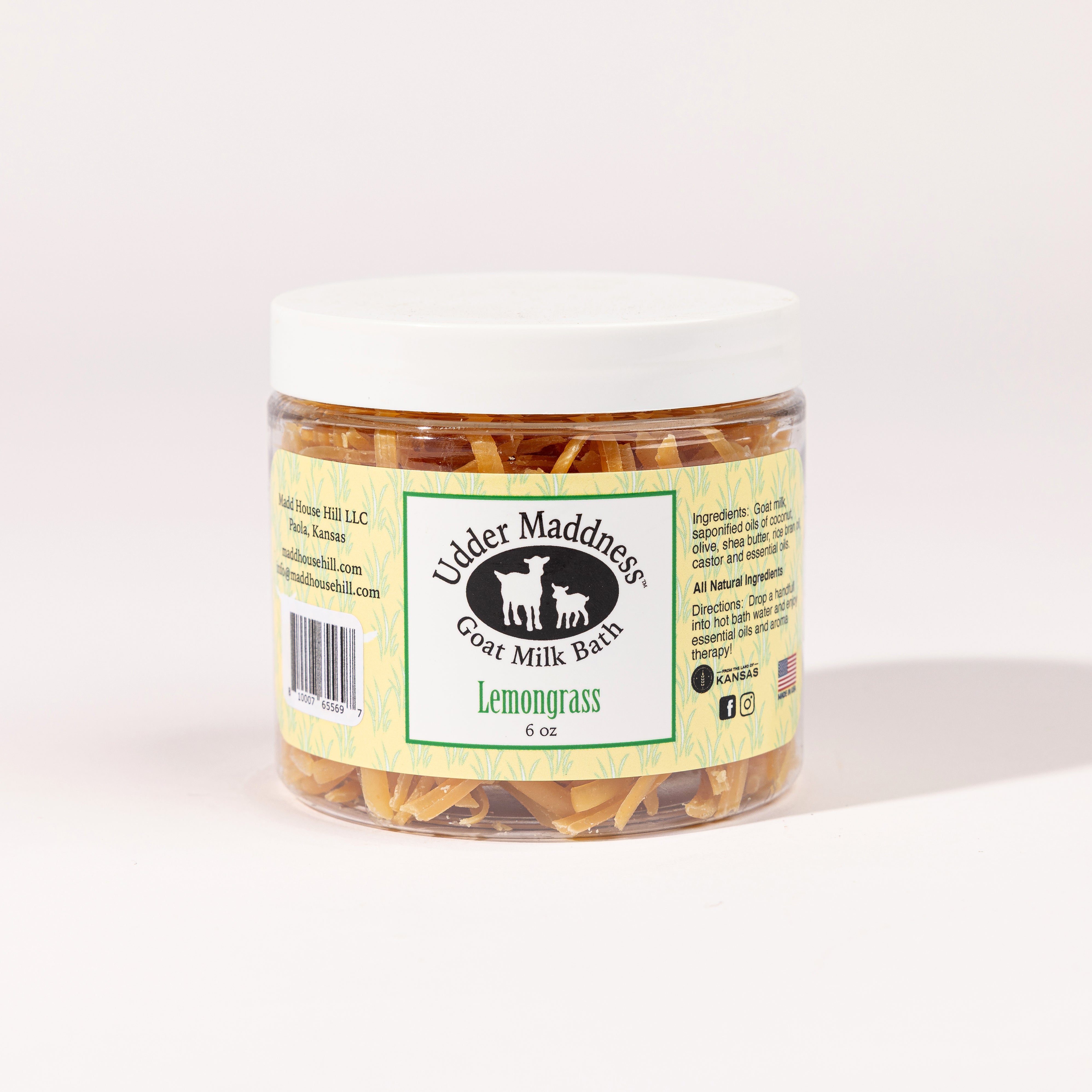 Madd House Hill Udder Maddness Lemongrass Goat Milk Bath Soak — all-natural moisturizing bath soak for soft, nourished skin