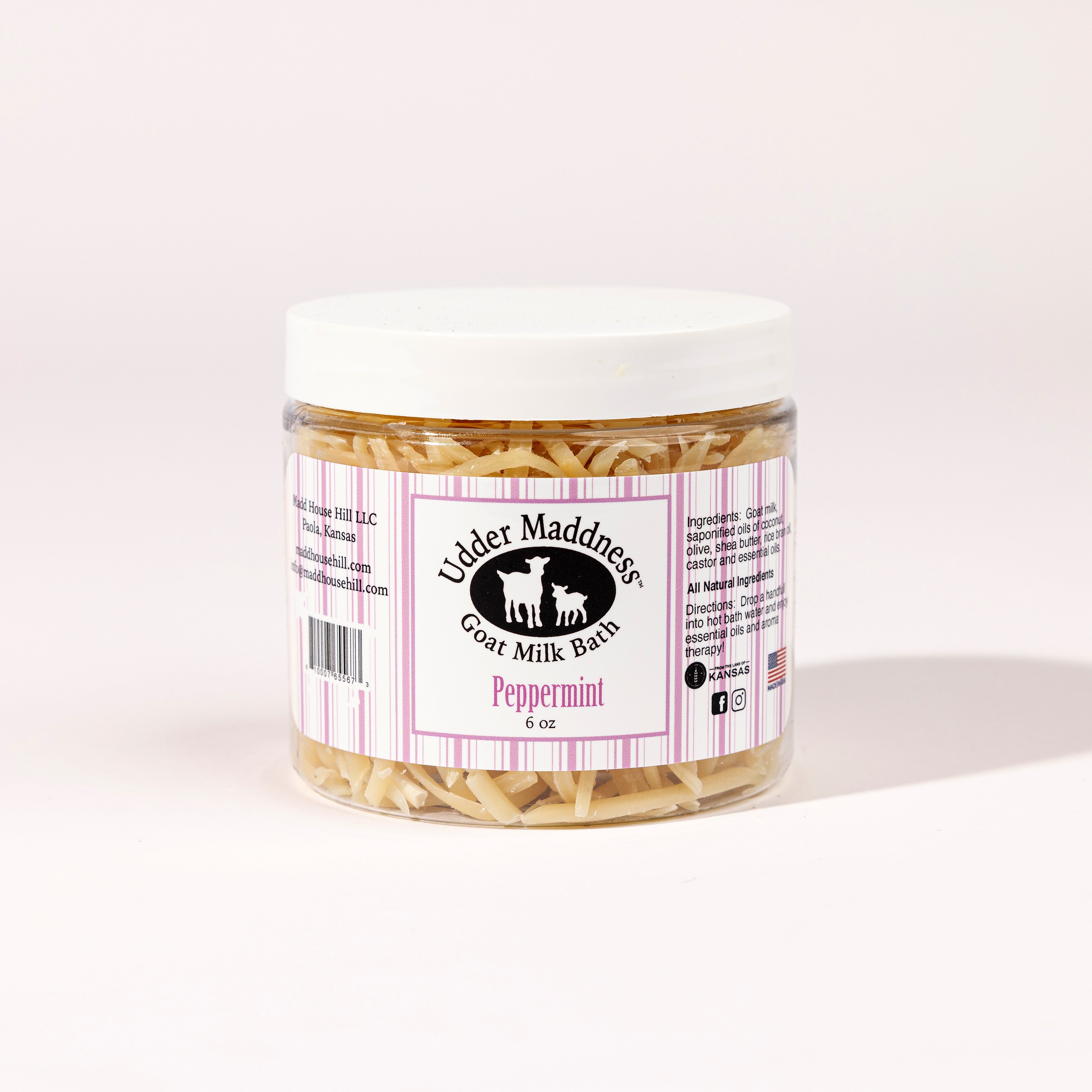 Madd House Hill Udder Maddness Peppermint Goat Milk Bath Soak — all-natural moisturizing bath soak for soft, nourished skin