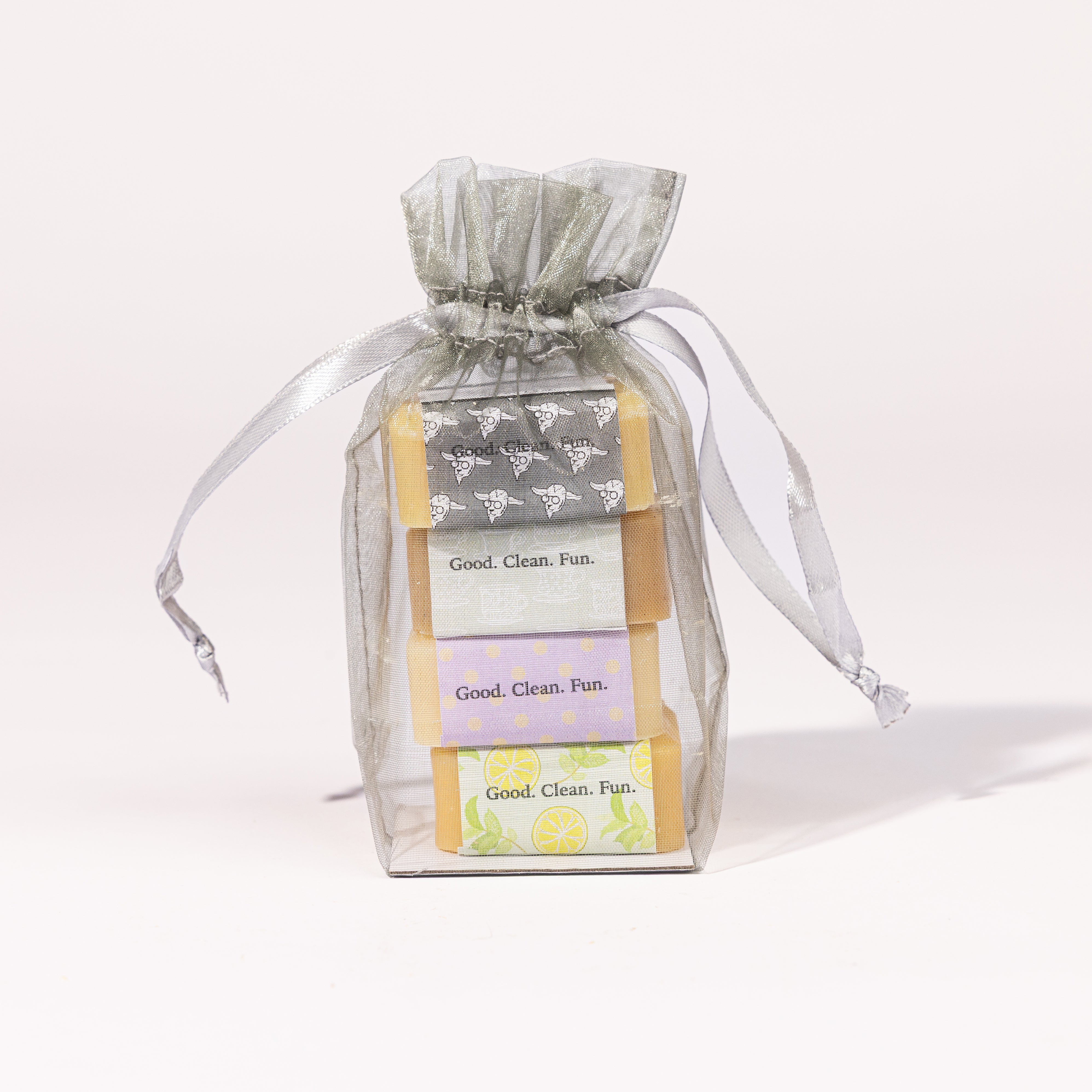 Goat milk soap sampler set in gift bag natural handmade soap travel size bars Madd House Hill Udder Maddness