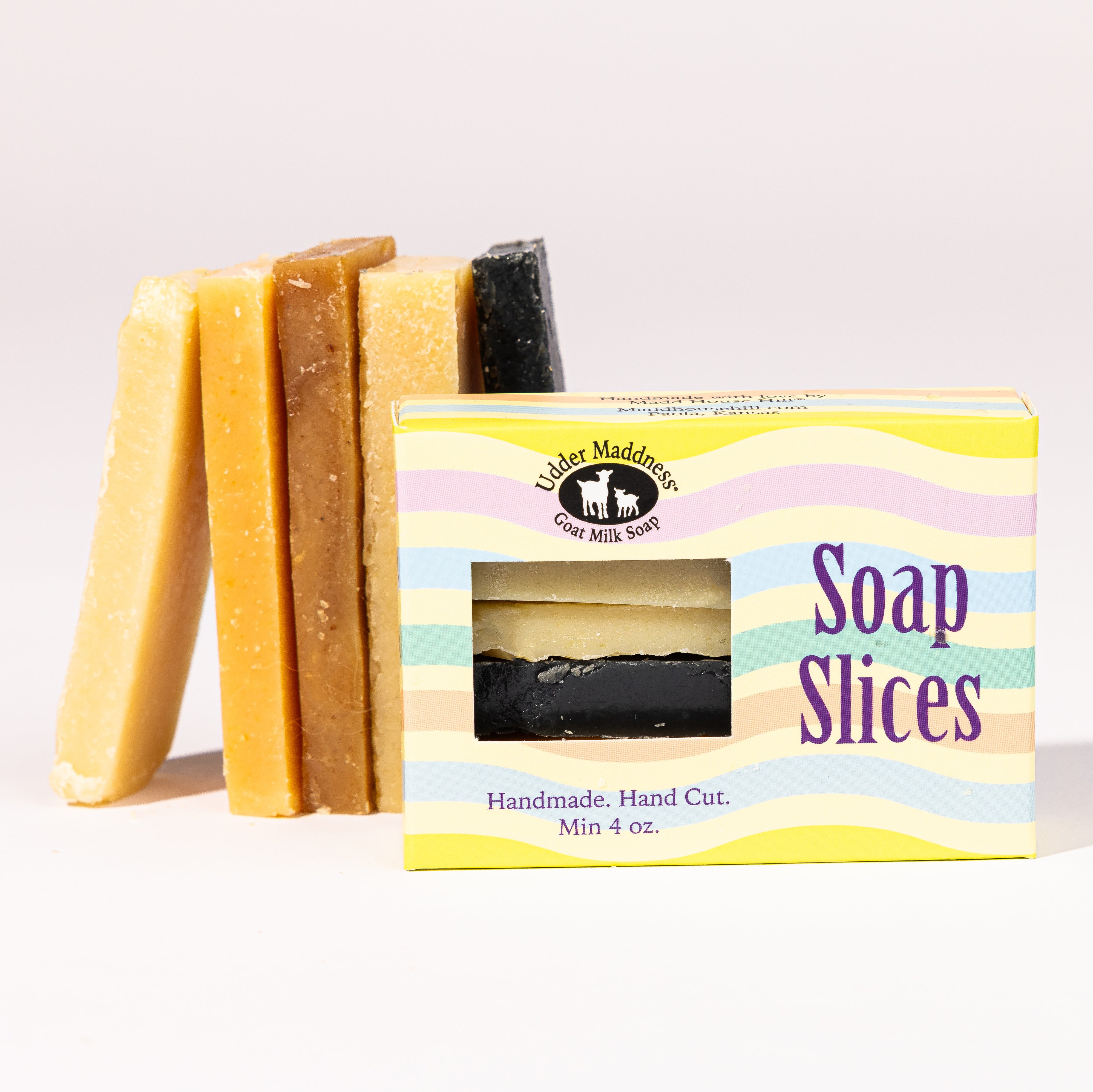 Goat milk soap slices boxed set, handmade natural soap sampler bars